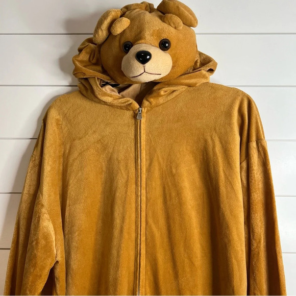 Rubie’s Light Brown Teddy Bear Onesie Pajamas Costume. Size L/XL. - Picture 5 of 16